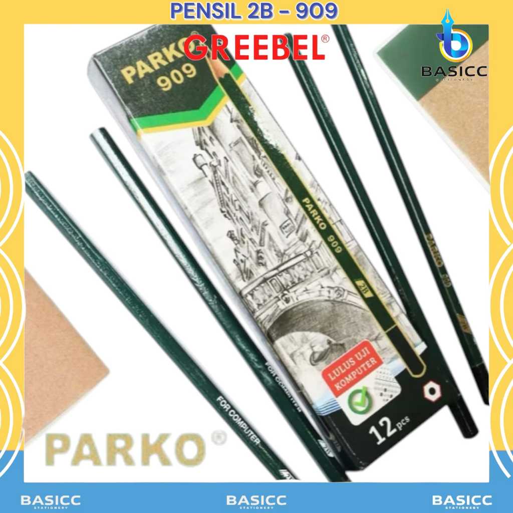 

Greebel Parko Pensil Tulis Kayu 2B - 909 | @ 1 Ktk=12 Pencil