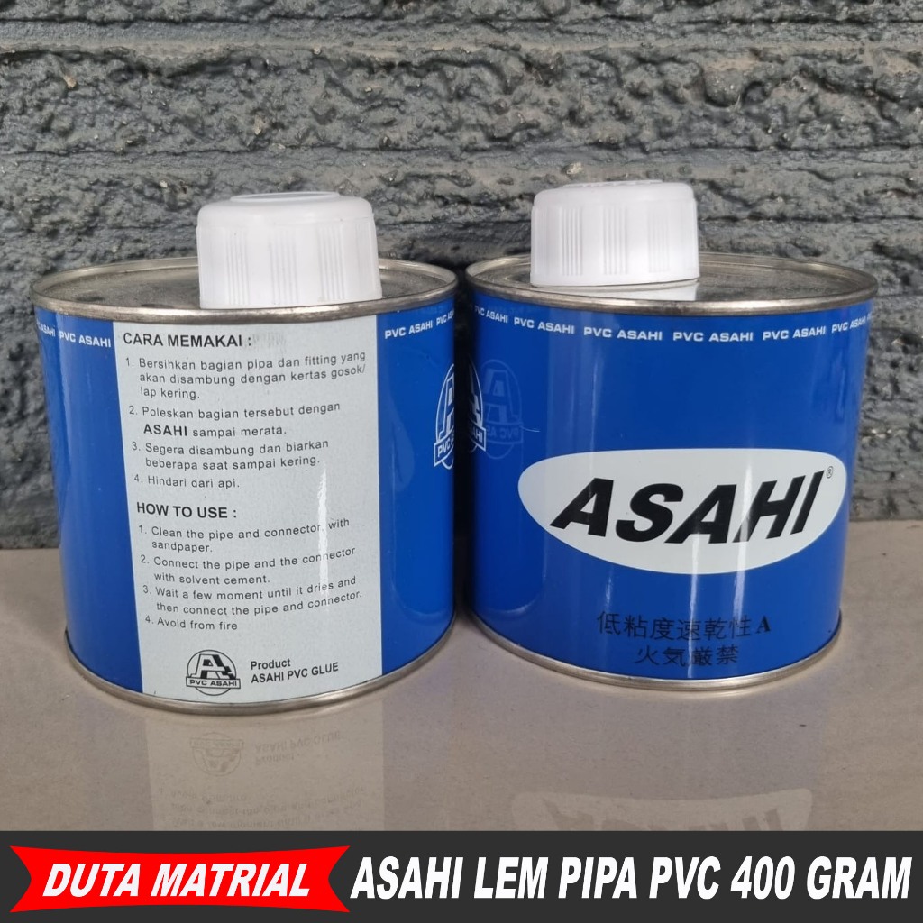 Lem Pipa PVC Kaleng ASAHI 400 Gram / Lem Pipa Paralon 400 Gram