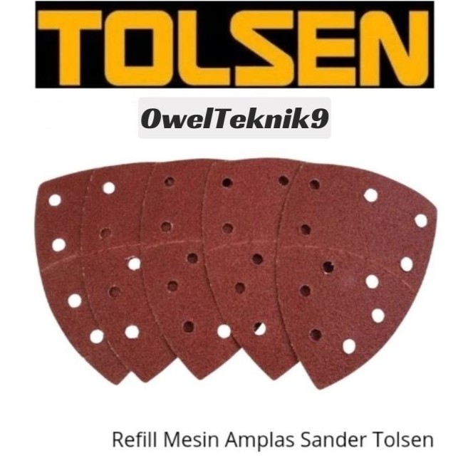 OwelTeknik9 - Refill Amplas Sander Tolsen/Refill Amplas Segitiga/Sanding Sheet For Palm Detail Sande