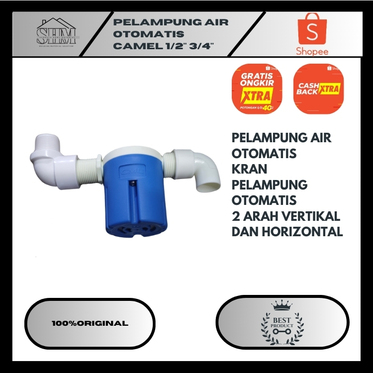 KRAN PELAMPUNG OTOMATIS PELAMPUNG TANDON OTOMATIS CAMEL KRAN PELAMPUNG TANDON OTOMATIS 1/2" 3/4"