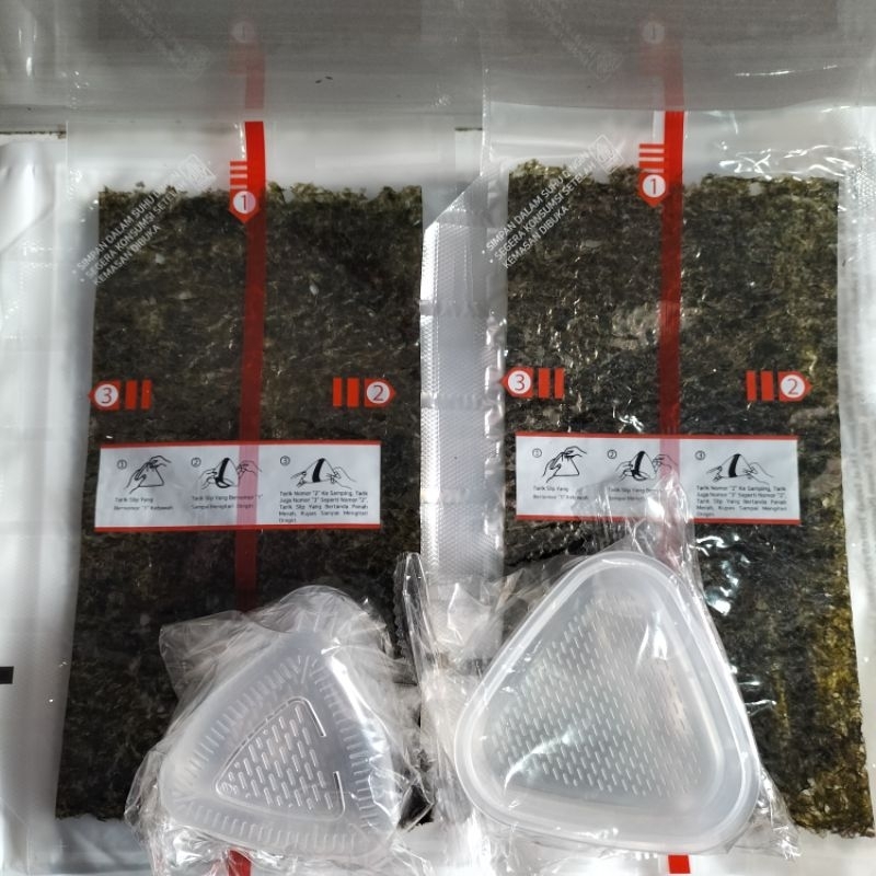 Nori Onigiri wrapper rumput laut seaweed eceran cetakan triangle segitiga cetakan besar 7cm dan keci