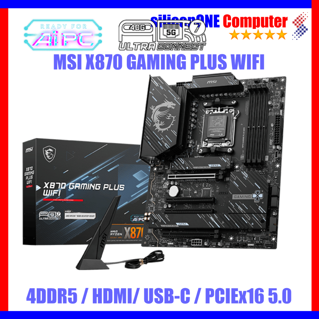 MSI X870 Motherboard AMD X870 AM5 DDR5 PCIe 5.0 Dual-Channel 256GB Max Memory