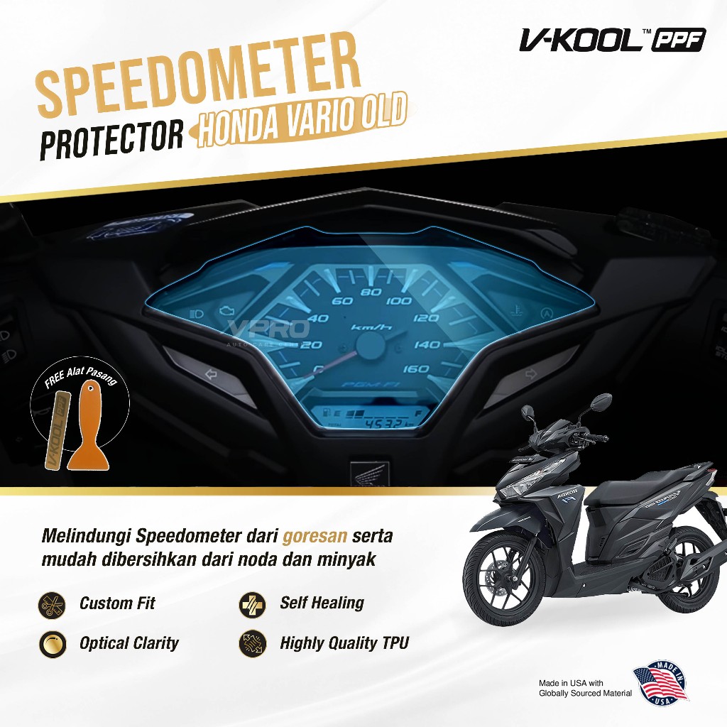 VKOOL PPF Speedometer Motor Honda Vario 125 / 150 LED Old | Anti Gores Motor
