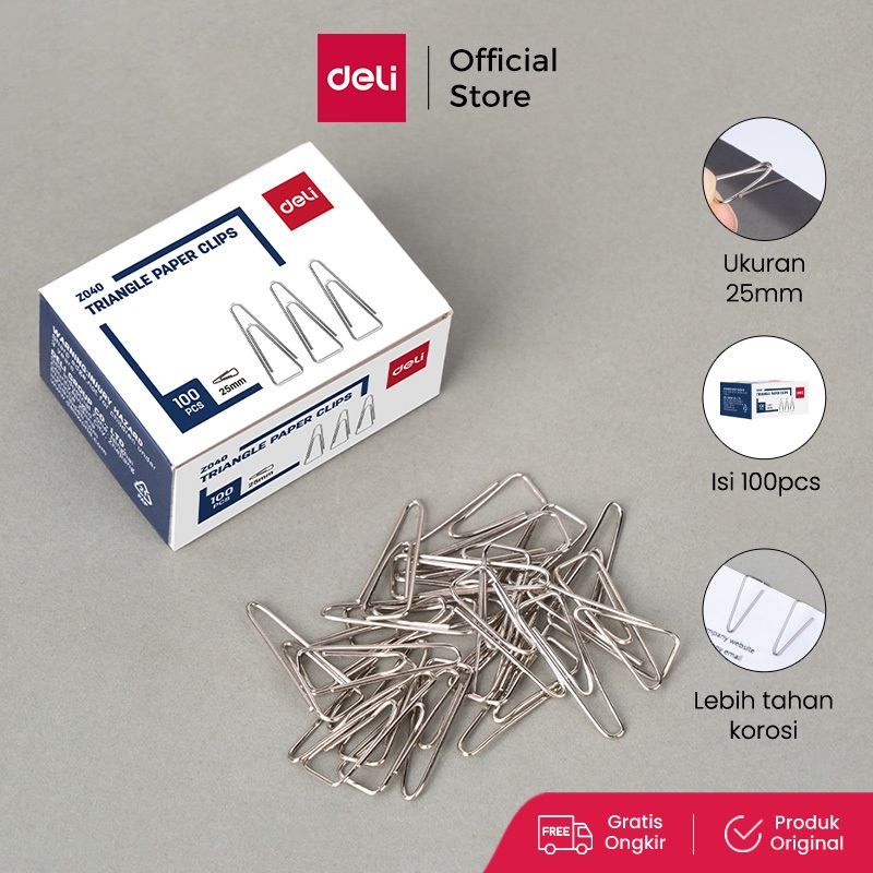 

Deli Klip Penjepit Kertas / Paper Clip High Quality Metal 100pcs EZ040