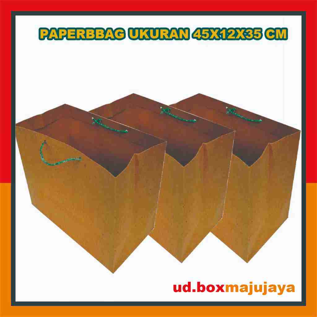 

(PAKET 12 Pcs) Paper bag 45x12x35 cm | 45x12x30 cm | Paperbag Coklat | Tas Kertas Jumbo / Tas Bunga / Tas Bucket
