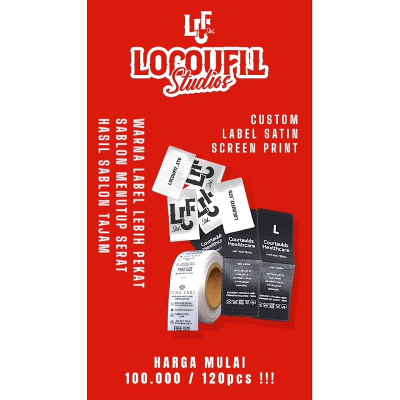 

Label Satin Custom Ukuran lebar 3.5cm / 4cm