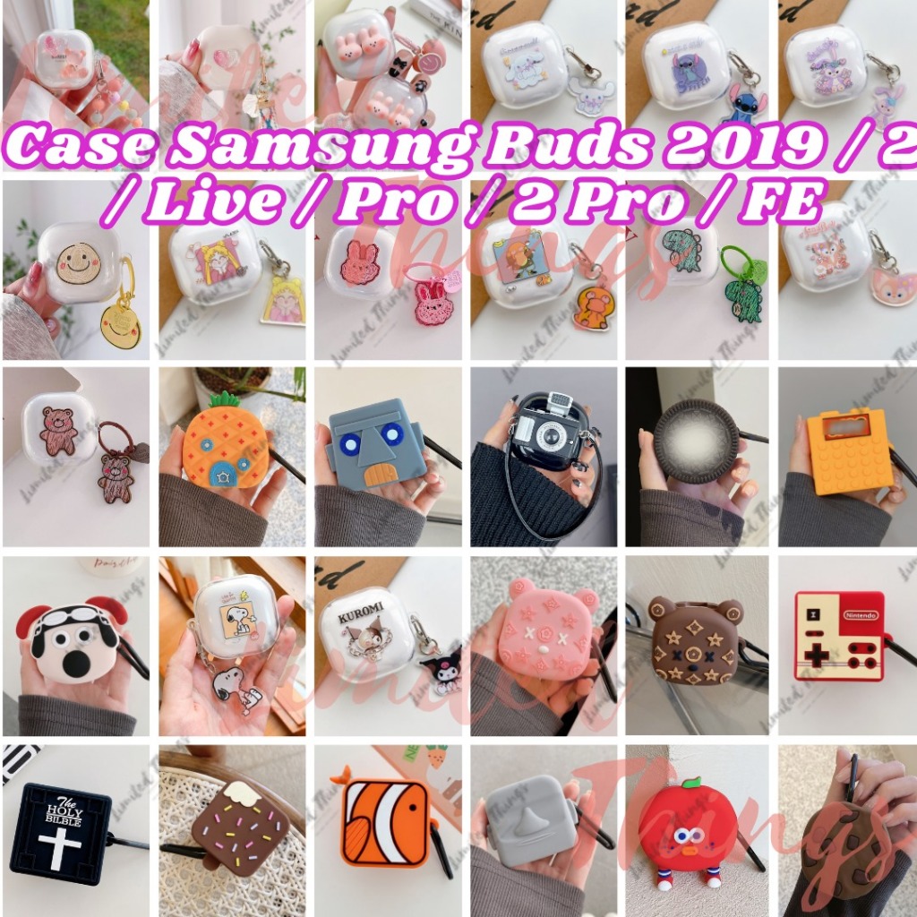 SOFT CASE Samsung Galaxy Buds 2 Buds Live FE Airbuds Pro Pro 2 Buds 2 Character Heart Polos Putih