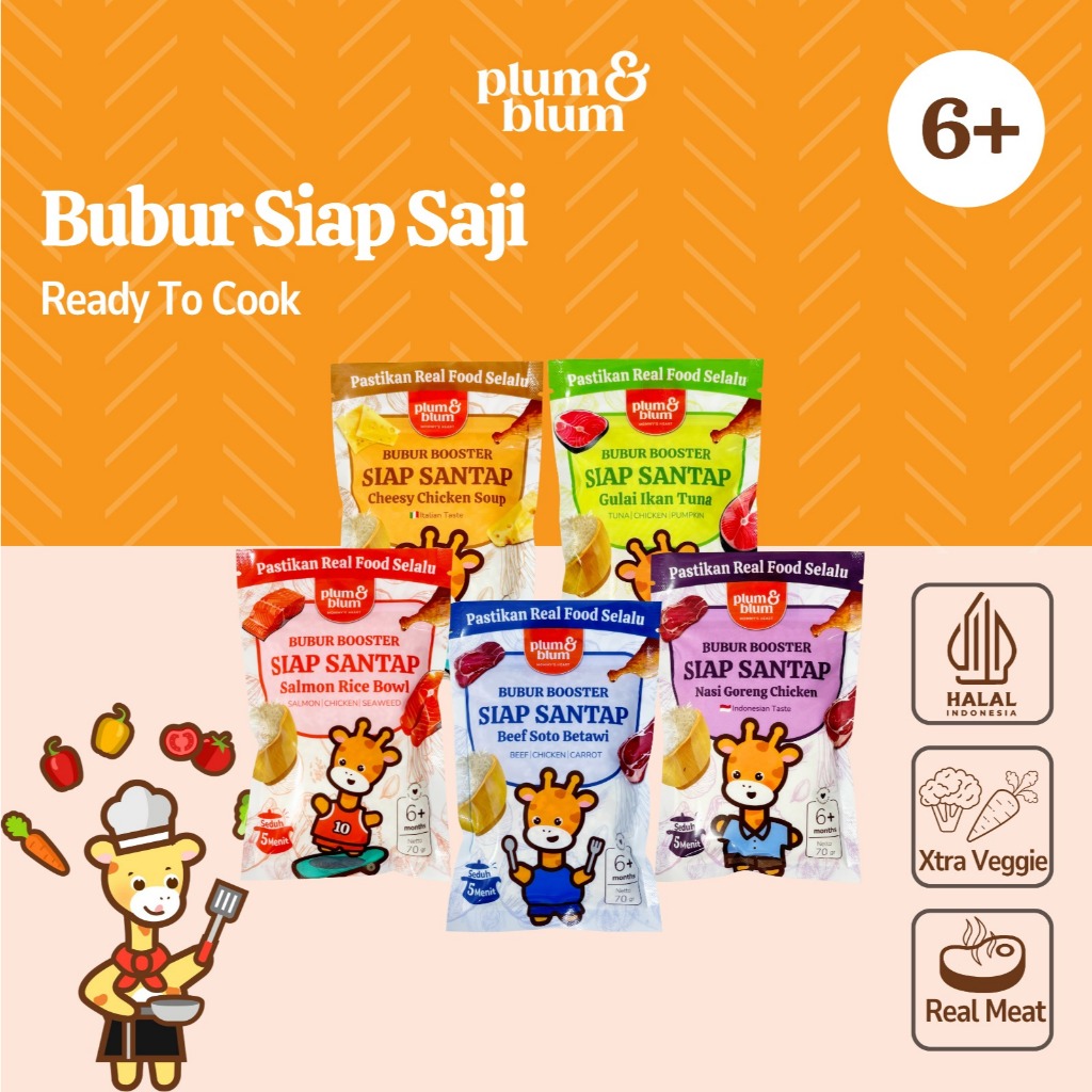 

Plum & Blum Bubur Booster Siap Saji Mpasi BB Booster 6 Bulan - 70gr