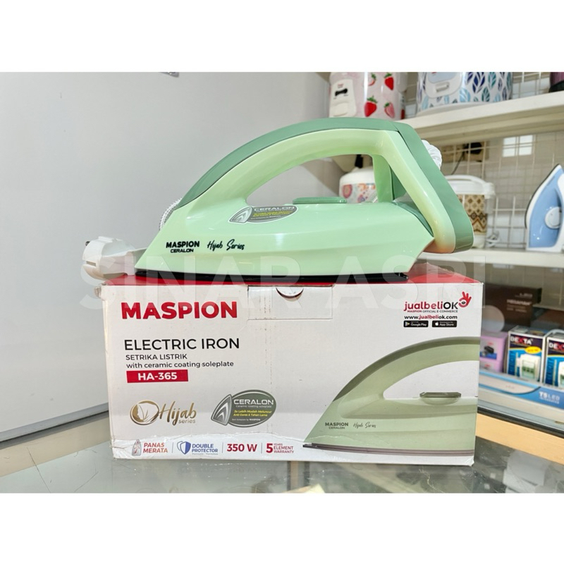Setrika Listrik Maspion Maspion HA365 - Setrika Ceralon Hijab Series 350Watt HA-365