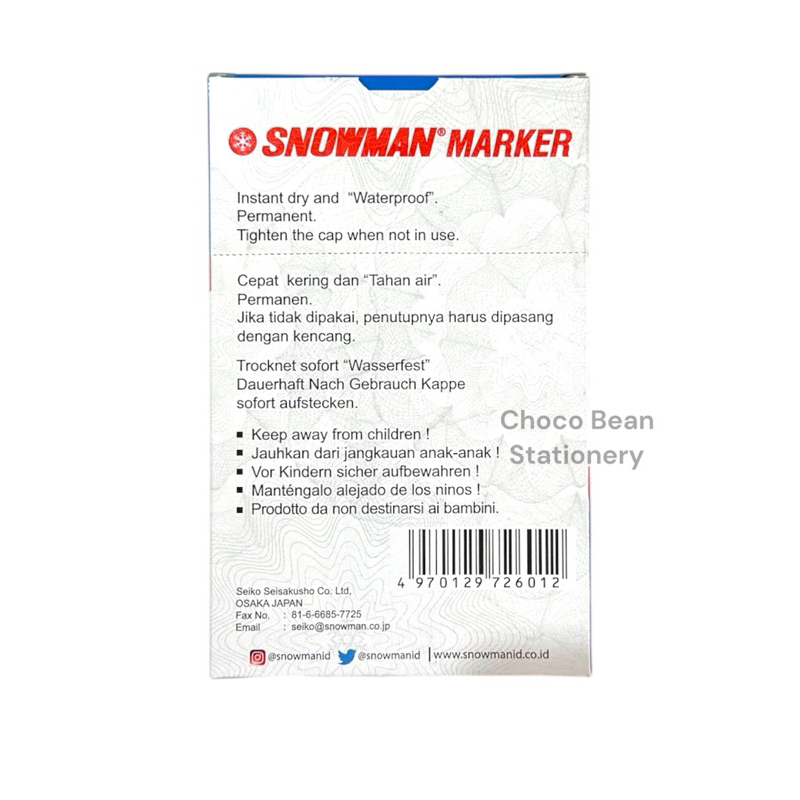 

[ Lusin ] Spidol Permanen Snowman G12 / Snowman Permanent Marker G-12