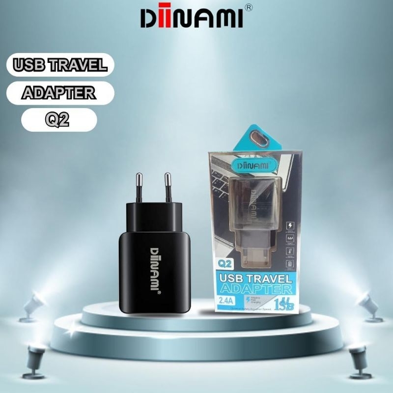 Batok Diinami Q2 / Adaptor Diinami Q2 / Kepala Charger Diinami 2.4A Usb Travel Adapter
