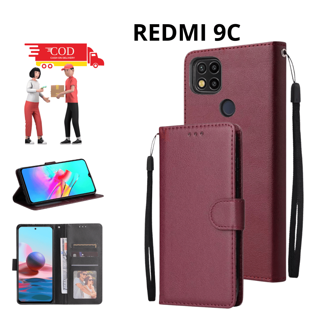 CASE HP XIAOMI REDMI 9C CASING DOMPET FLIP CASE WALLET FLIP LEATHER CASE PREMIUM CASING HP