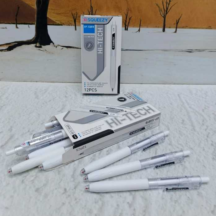 

(12pen) PEN GEL pena pulpen HI-TECH TEKAN SQ - 818 SQUEEZY 0,28 mm CV4