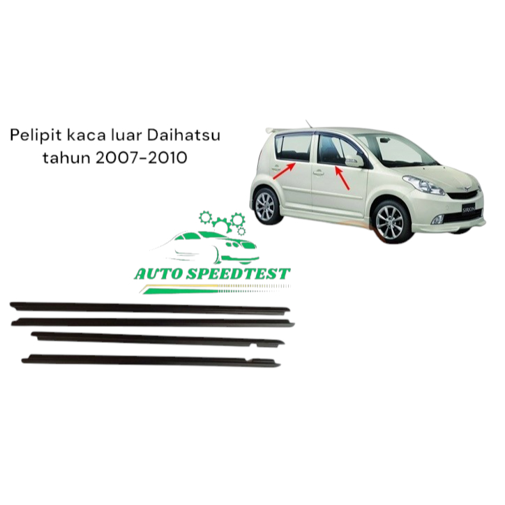 Pelipit Kaca Luar Daihatsu Sirion 2007-2010 Weather Strip Pelipit Pintu