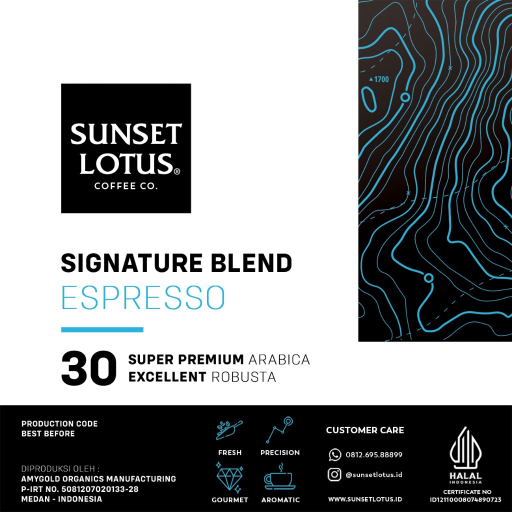 

Kopi Sunset Lotus Signature Blend Series Coffee Bean Biji Bubuk Coffe