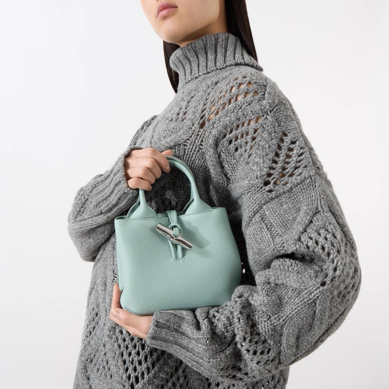 LONG*CHAMP LC Le Roseau XS Leather Handbag / Top Handle Crossbody Bag