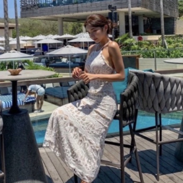 monga lace dress korean vintage brukat white