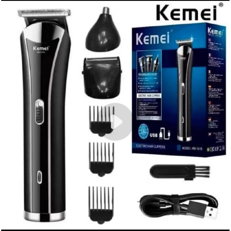 Alat Cukur 3 in 1Jenggot/Rambut/Kumis dll Kemei 1506/1418 Original Kemei