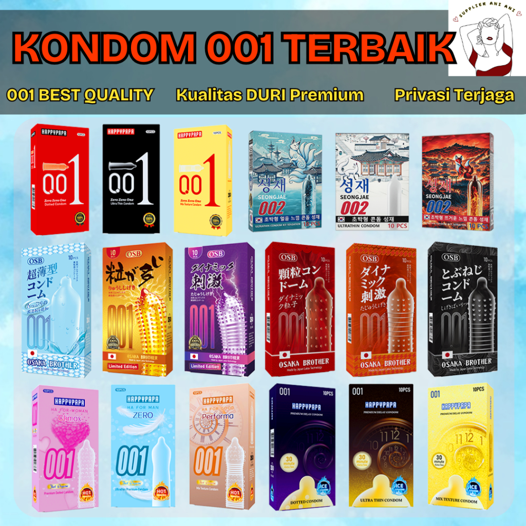 Kondom 001 Terlengkap dengan Semua Varian Premium – Tipis Gerigi Berduri Bergigi