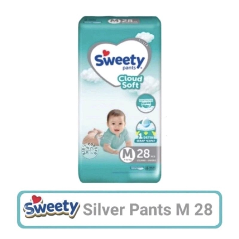 Sweety Silver Pants Cloud Soft M28 / Popok Celana M28