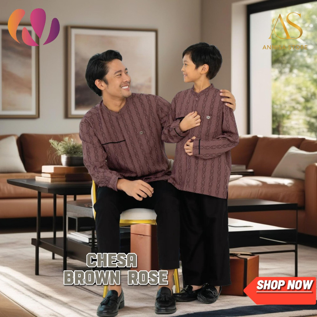 BAJU SARIMBIT KELUARGA NIBRAS 2025 CHESA BROWN ROSE