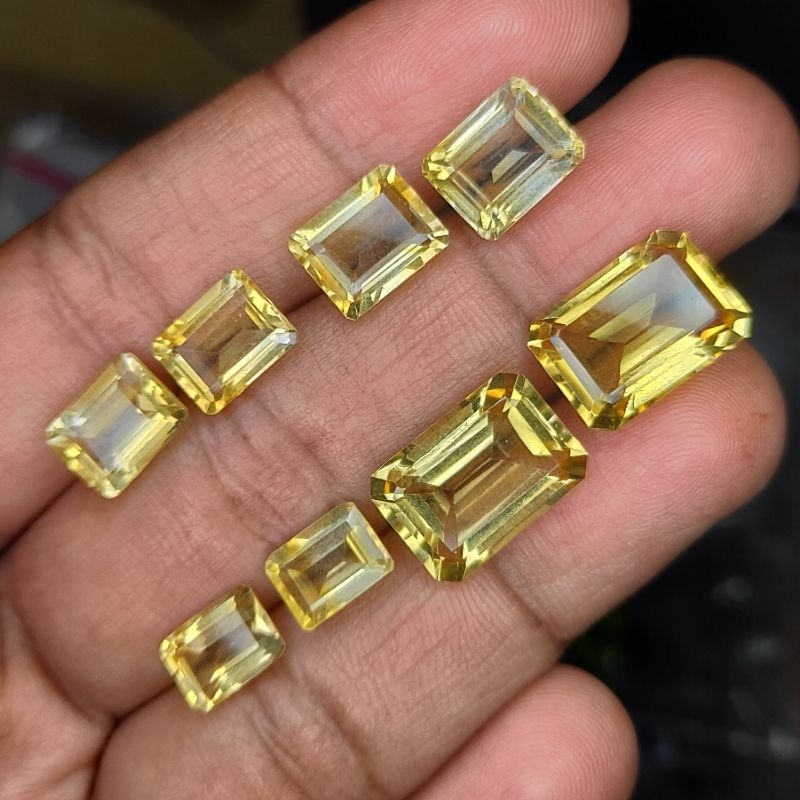 NATURAL CITRINE QUARTZ KECUBUNG KUNING OCTAGON 8X6 9X7 10X8 14X10
