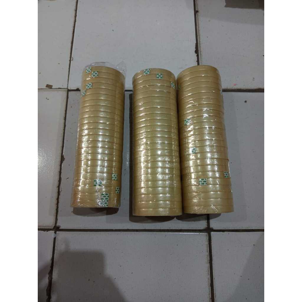 

Lakban Harga Obral 12mm Plastik Bening 1 roll isi 24pcs
