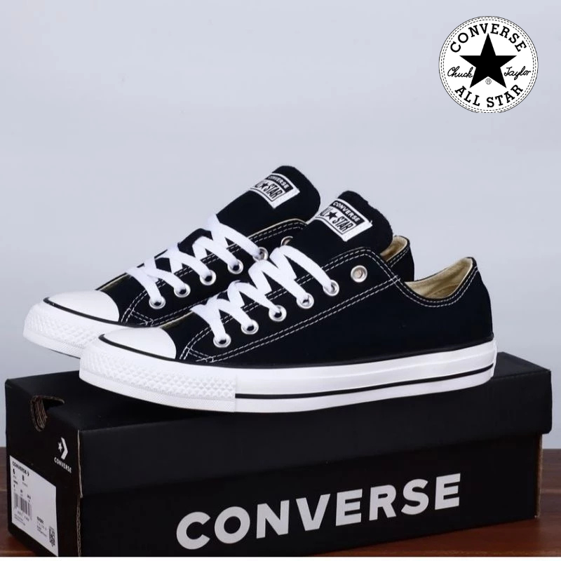 Sepatu Sneaker converse allstar low black white Sepatu NB Tali Putih Sekolah Pria Wanita Terlaris