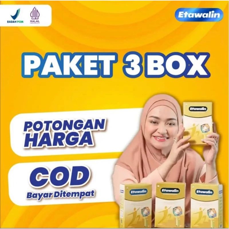 

PAKET 3 BOX Etawalin Susu Etawa Herbal Asam Urat 3 Box