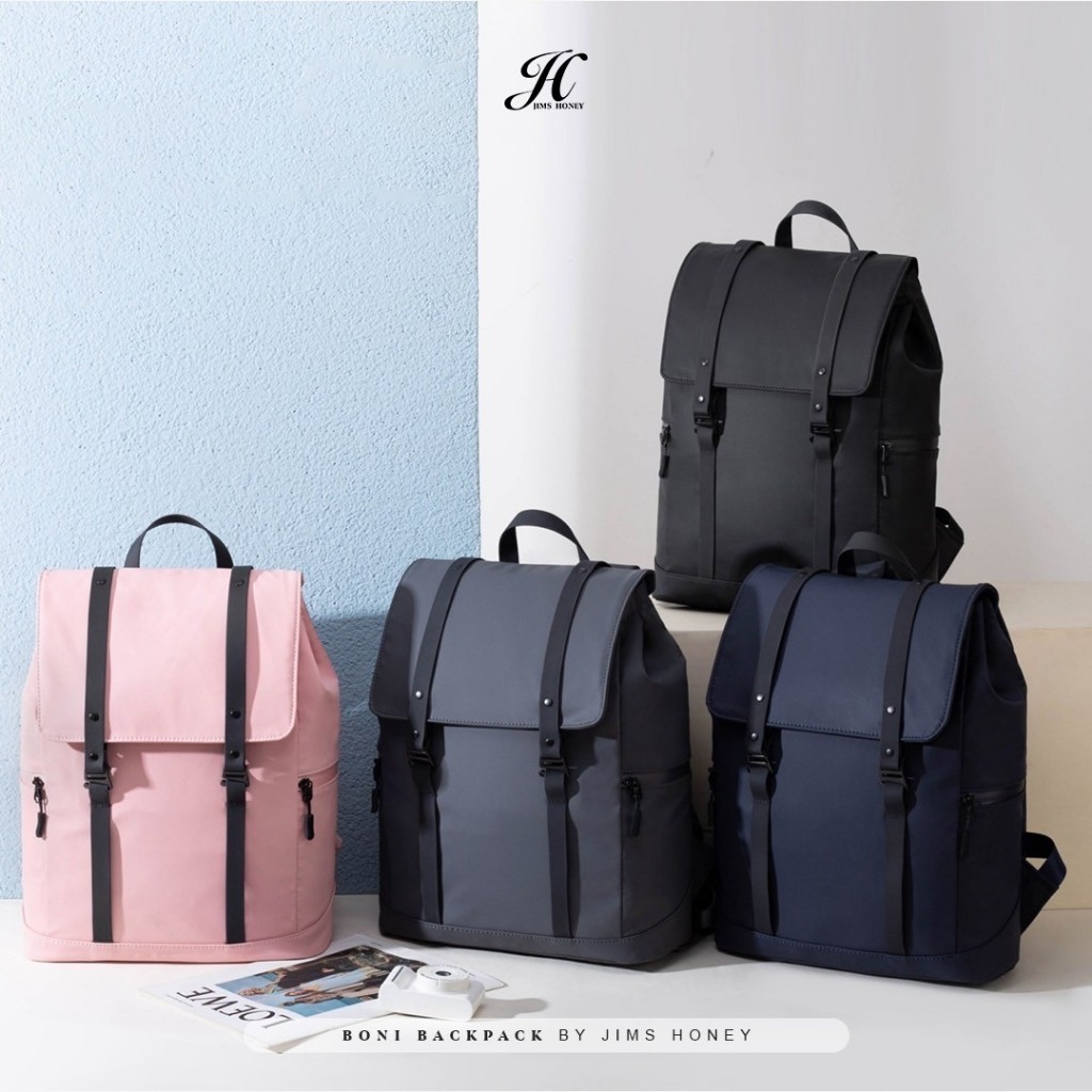 JIMS HONEY BONI BACKPACK Tas Ransel Unisex Pria Wanita Jimshoney Trendy Elegan