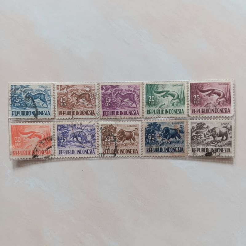 

(AB) Perangko Indonesia 1956 Hewan Kecil Set 10 pcs Used