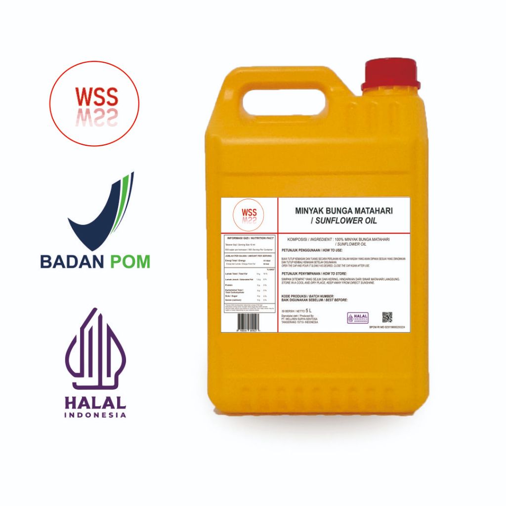 

WSS MINYAK BUNGA MATAHARI / SUNFLOWER OIL 5 L