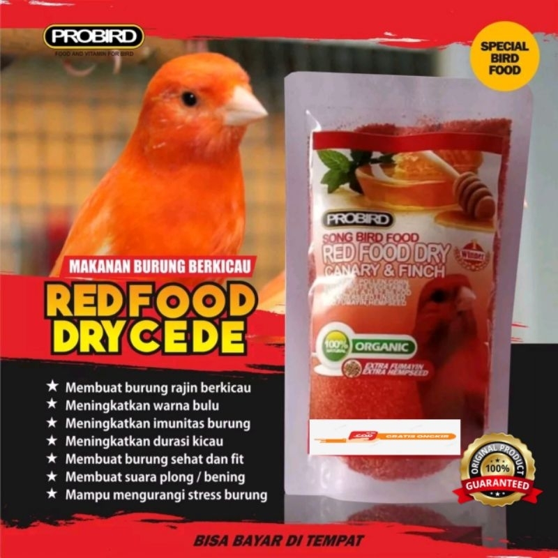 CEDE RED FOOD DRY UNTUK KENARI DAN RED SISKIN 200 GR