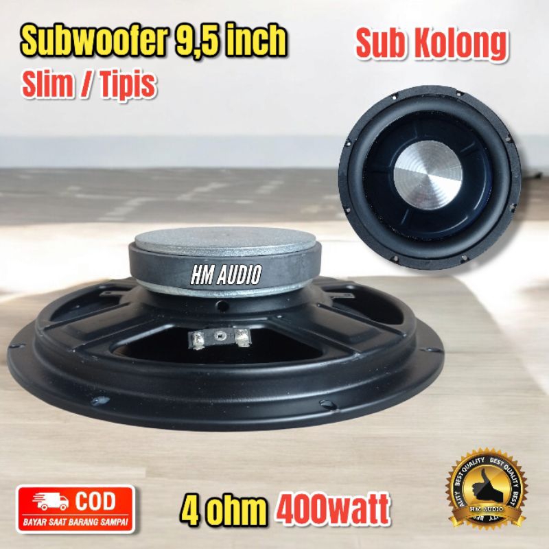 Speaker Slim Subwoofer kolong 9,5 inch pengganti subwoofer kolong 10 inch
