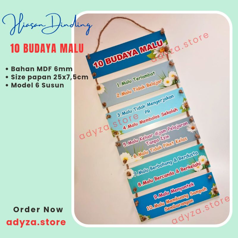 Hiasan Dinding Walldecor 10 Budaya Malu