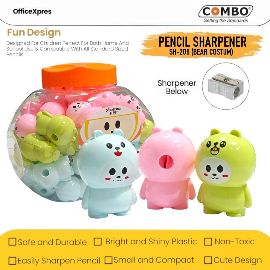 

Serutan Pensil Bear Costum / Rautan Pensil Beruang / Pencil Sharpener SH-208 / Pencil Sharpener SH-208 / Serutan Pensil Lucu / Single Hole Pencil Sharpener