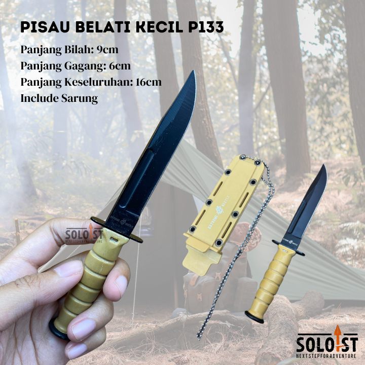 Pisau Belati Mini P133 untuk camping outdoor Pisau camping Pisau Survival