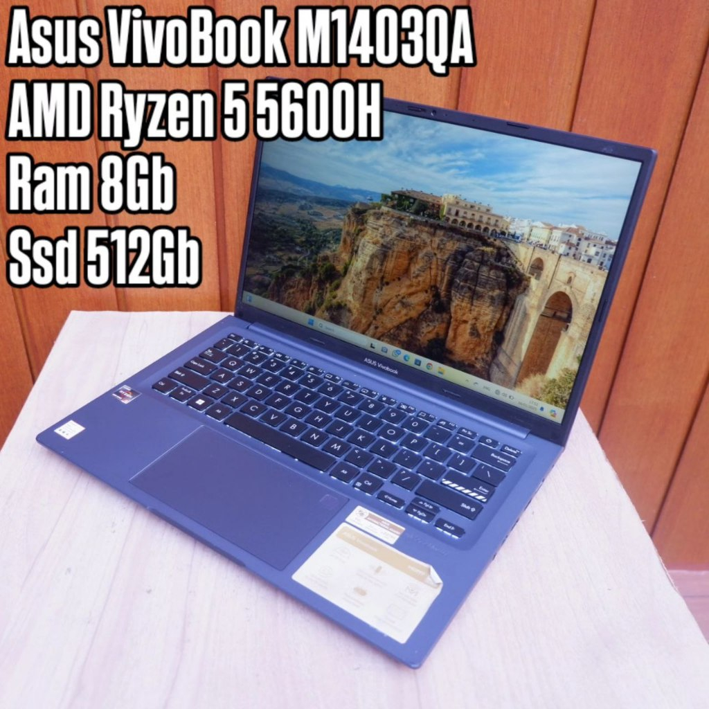 Laptop Asus VivoBook GO  M1403QA AMD Ryzen 5 5600H Ram 8Gb Ssd 512Gb SCU19596 Normal Siap Pakai - La