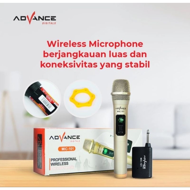mic wireless advance 101 / wireless microphone advance mic-101
