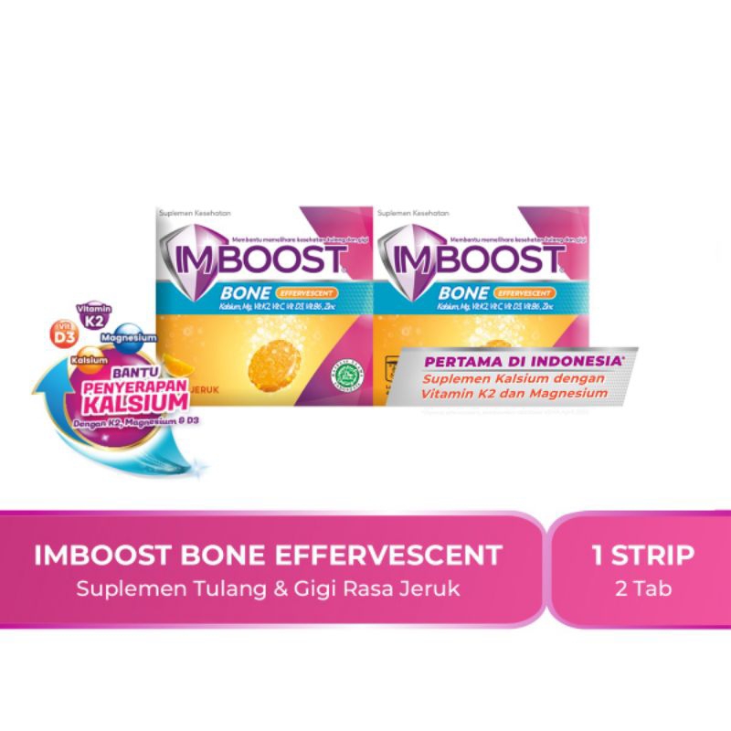 VITAMIN TULANG DAN GIGI - IMBOOST Bone Effervescent 1 Strip - SUPLEMEN TULANG DAN GIGI