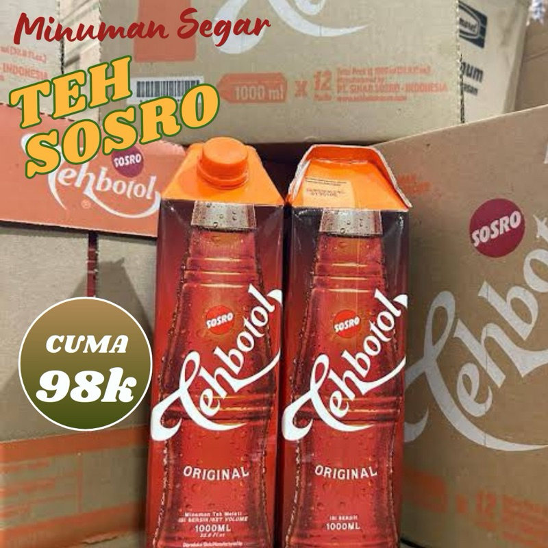 

teh botol sosro 1L / Sosro Tehbotol 1 Liter