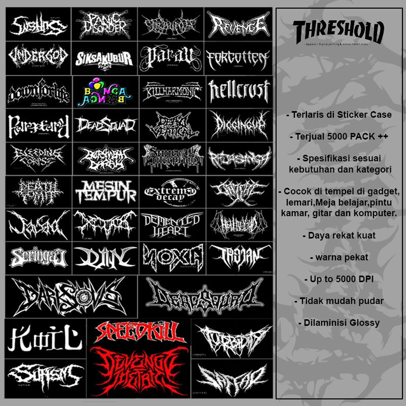 

Sticker Band Metal edisi spesial hammersonic berbahan vinyl premium anti air| isi 1 pack 45 pcs + Bonus|