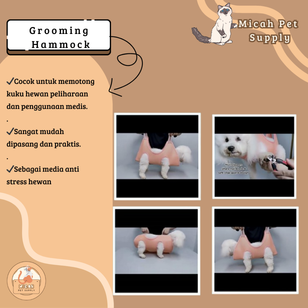 Pet Grooming Hammock Pet Hammock Tempat Tidur / Grooming Hammock Kucing