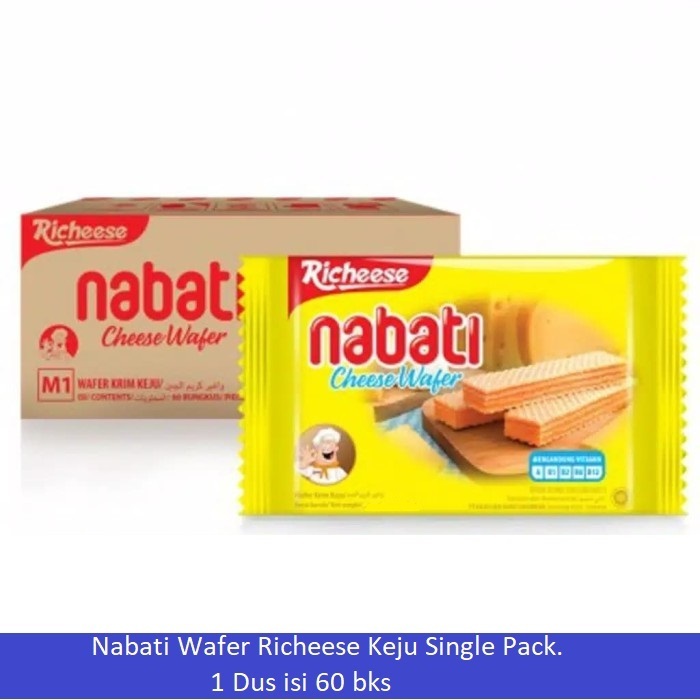 

[1 carton] nabati wafer richeese keju single pack | dus isi 60 bks