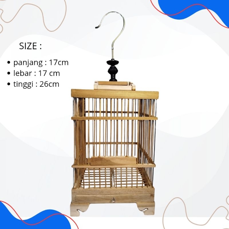 Sangkar Burung Pleci Kayu Jati Kotak Mentahan Kecil Mini