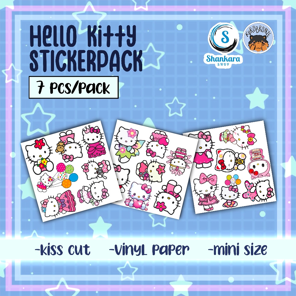 

( isi 7 karakter ) HELLO KITTY STICKER PACK / STIKER LUCU / STIKER JURNAL / STIKER IMUT / STIKER SANRIO