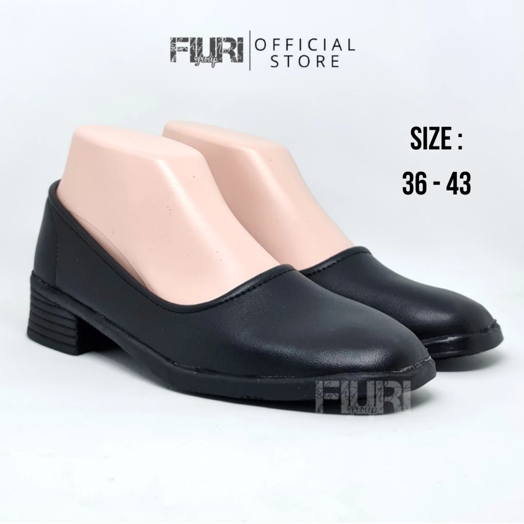 FIURI Official - Ria 36-43 - Sepatu Pantofel Polos Pelatihan Kuliah Kerja Kantor Formal Wanita - Hit