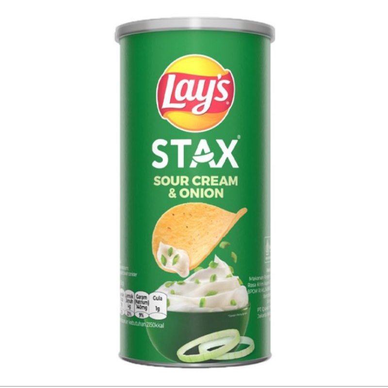 

Lay's Stax Keripik Kentang Rasa Sour Cream & Onion 70 g