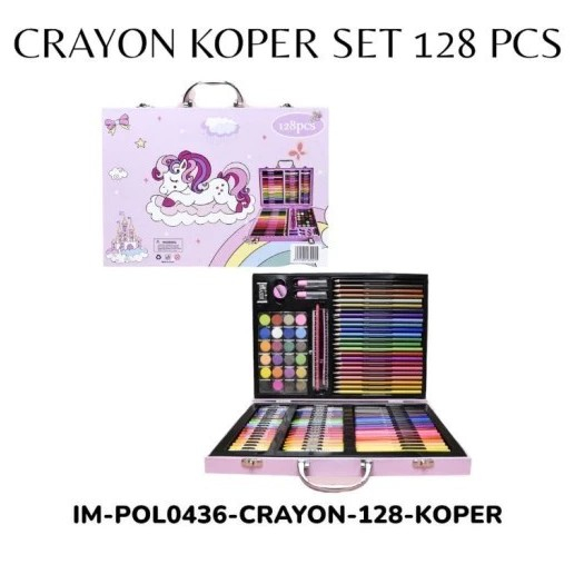 

CRAYON ART SET 128PCS KOPER ALUMUNIUM BESI KRAYON PENSIL WARNA