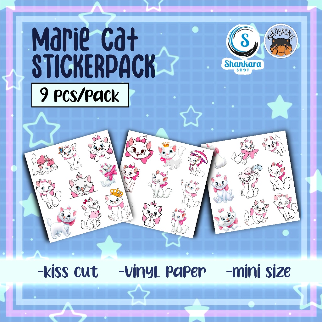

( isi 9 karakter ) MARIE CAT STICKER PACK / STIKER LUCU / STIKER JURNAL / STIKER IMUT